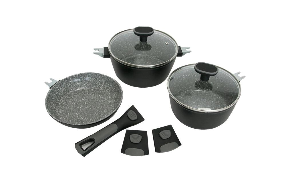 Conjunto de Panelas Versat Cook 3 Peças Preto