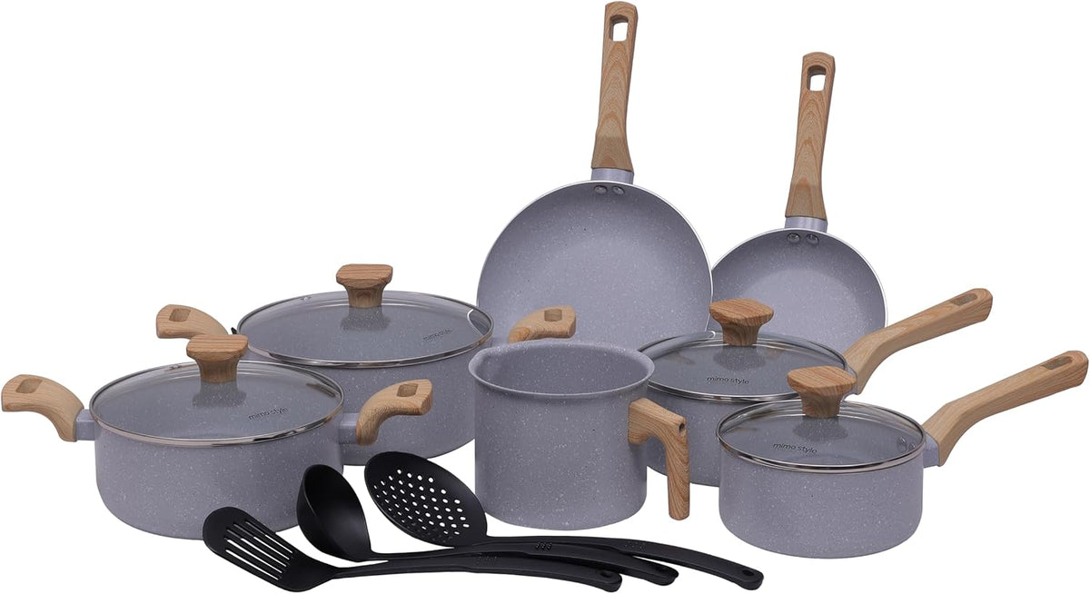 Jogo de Panelas 10 Peças Indução Antiaderente Preto com Utensilios Cook