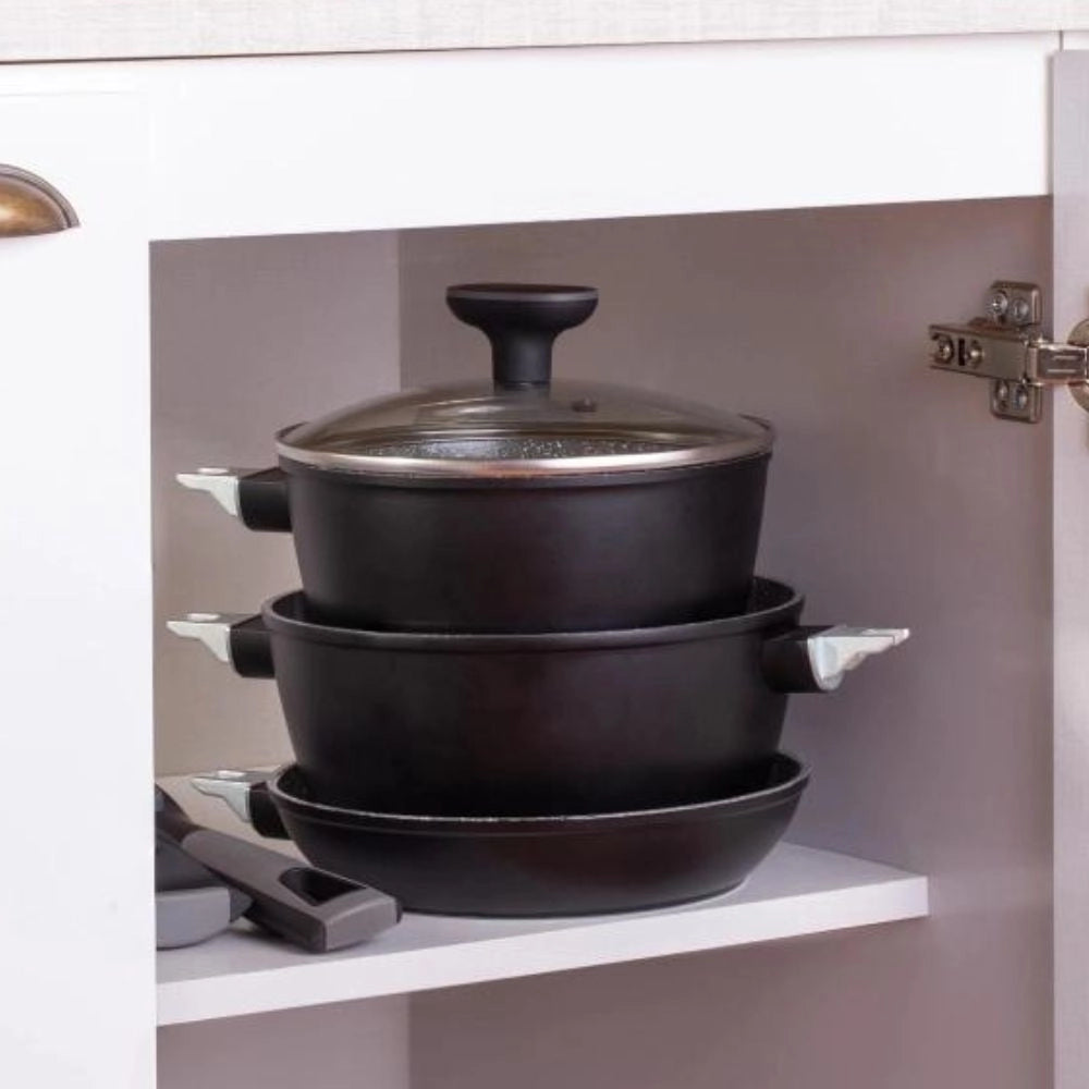 Conjunto de Panelas Versat Cook 3 Peças Preto