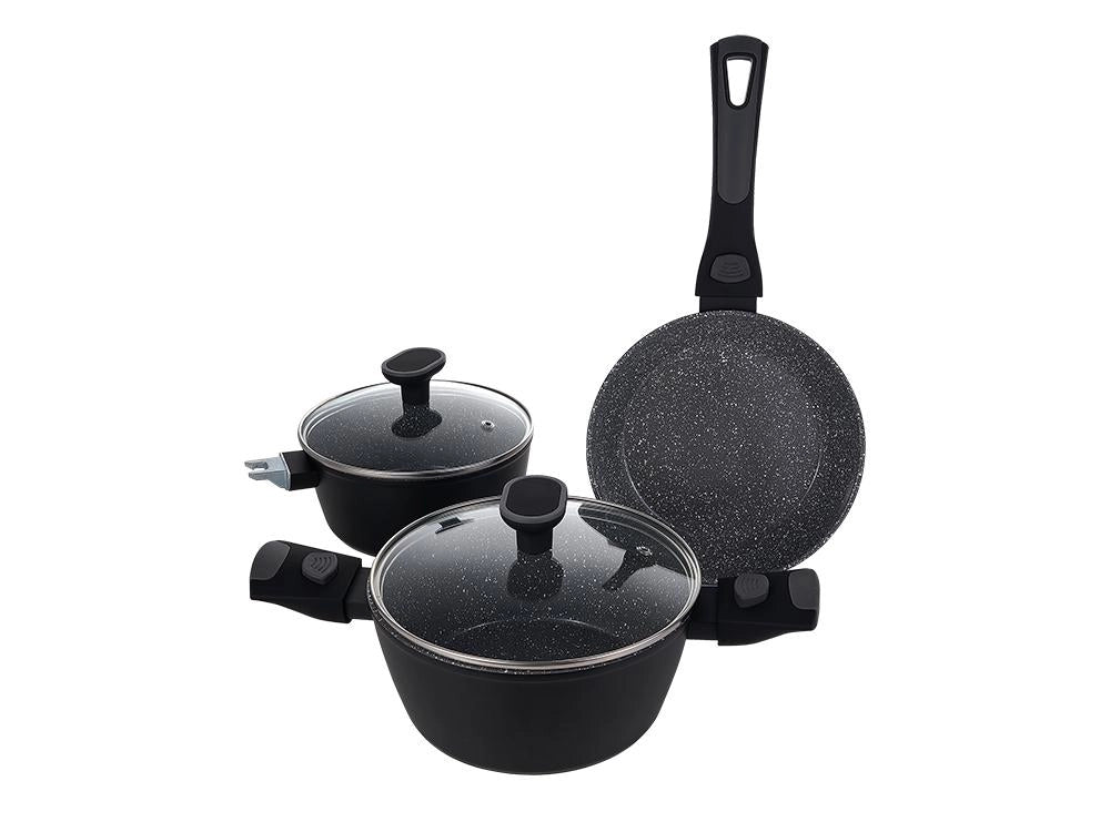 Conjunto de Panelas Versat Cook 3 Peças Preto