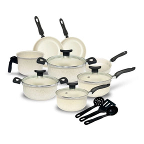 Conjunto Jogo de Panelas Elegance Teflon 11 peças Antiaderente Granito